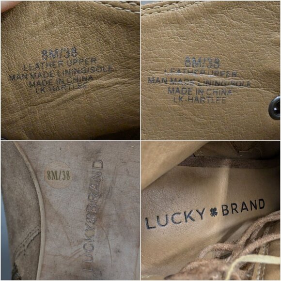Lucky Brand Hartlee Ankle Boots Womens Brown Suede Leather Open Toe Size 8 - Picture 11 of 12